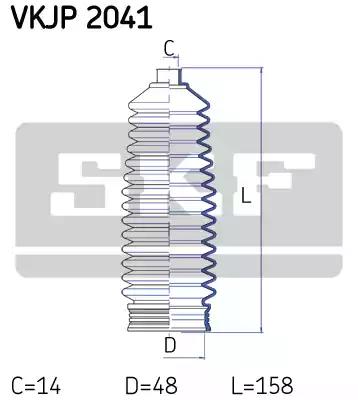 Комплект гофрованих кожухів, механізм рульового... VKJP2041 SKF