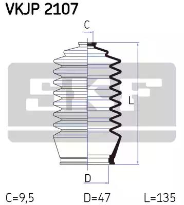 Комплект гофрованих кожухів, механізм рульового... VKJP2107 SKF