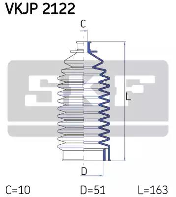 Комплект гофрованих кожухів, механізм рульового... VKJP2122 SKF