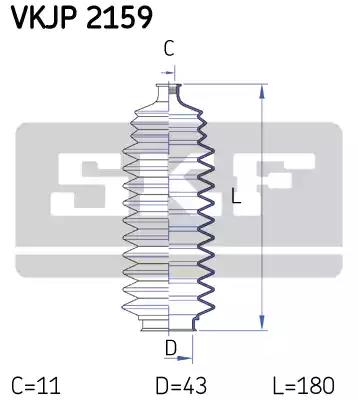 Комплект гофрованих кожухів, механізм рульового... VKJP2159 SKF
