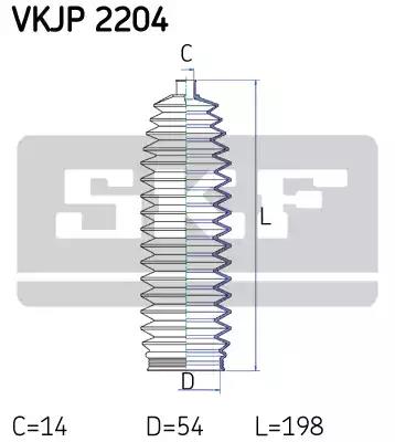 Комплект гофрованих кожухів, механізм рульового... VKJP2204 SKF