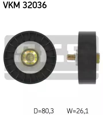 Відвідний/напрямний ролик, поліклиновий ремінь VKM32036 SKF