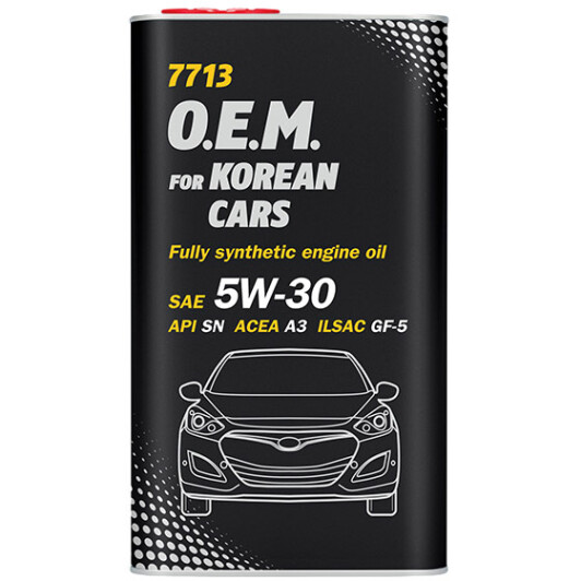 Моторна олива mannol o.e.m. for korean cars (metal), 5w-30, 4л MN77134ME MANNOL