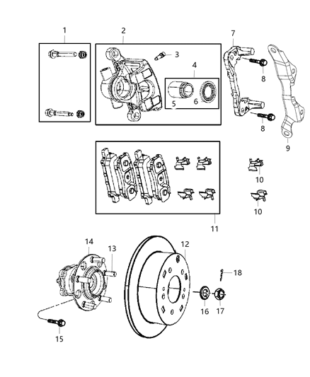 Disc brake pad set 68028671AA CHRYSLER