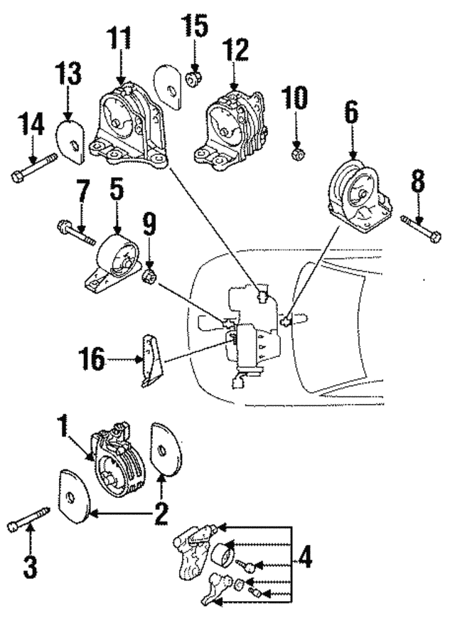 Опора, двигун MB844274 MITSUBISHI