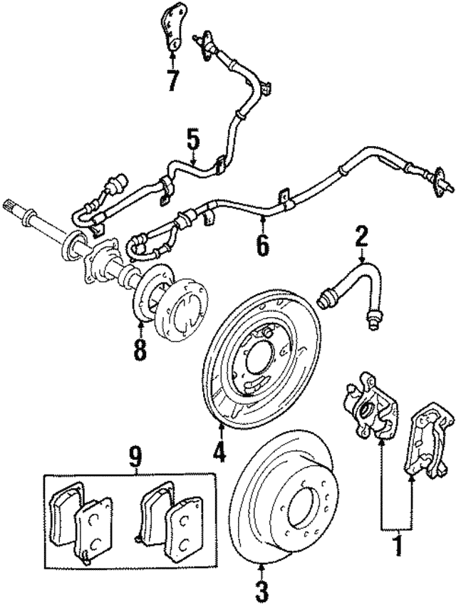 Комплект гальмівних накладок, дискове гальмо MZ690573 MITSUBISHI