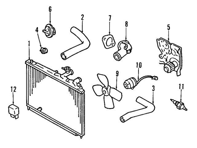 Радіатор, система охолодження двигуна B6BF15200J MAZDA