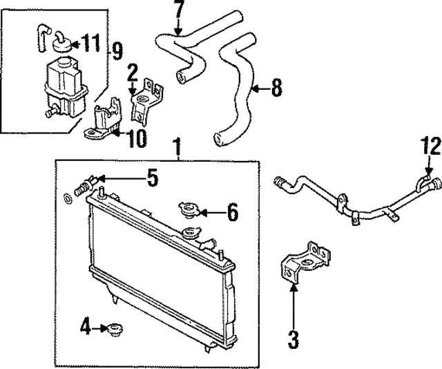 Радіатор, система охолодження двигуна B6BG15200F MAZDA