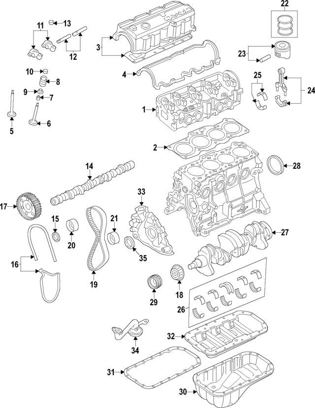 Комплект підшипників колінчатого вала FE1H11SG0 MAZDA