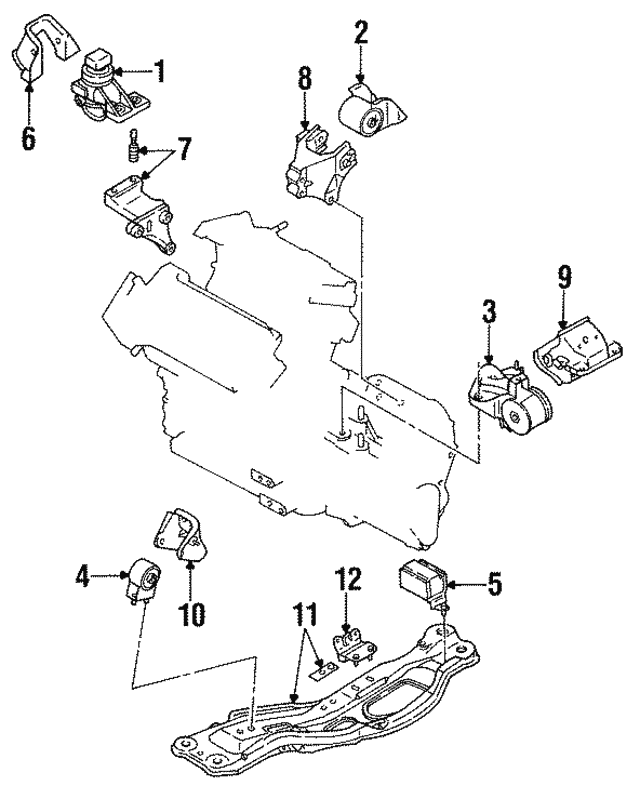 Опора, двигун GA2A39050 MAZDA
