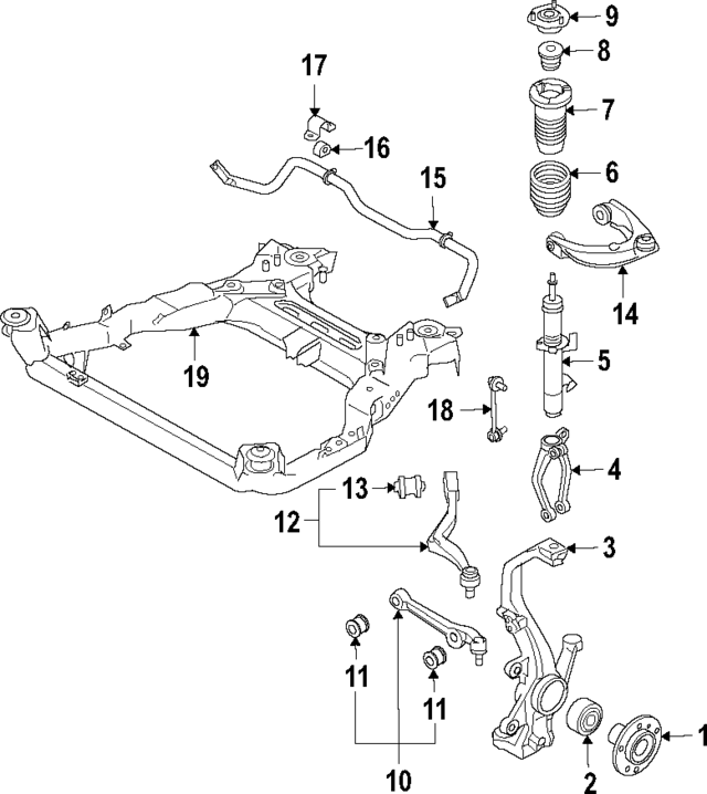 Рычаг передний нижний GR1A34300A MAZDA