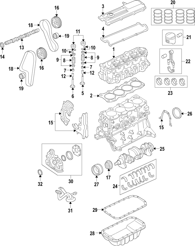 Комплект поршневих кілець RF0123130A MAZDA