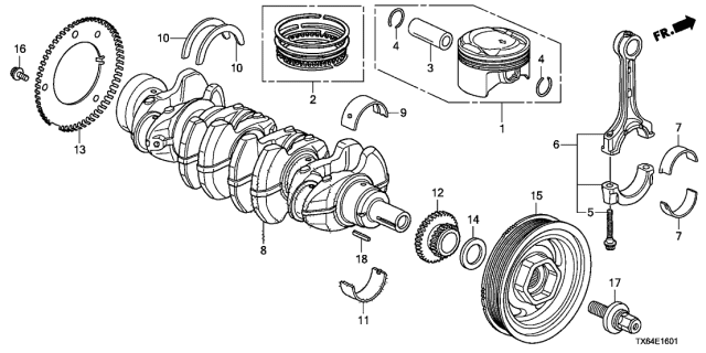 Кольца поршневые 13011R40A12 HONDA
