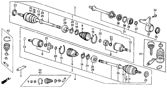 Комплект шарнірів, приводний вал 44010SH9000 HONDA
