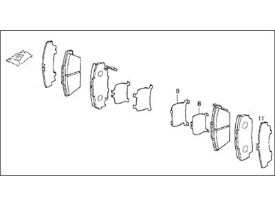 Комплект гальмівних накладок, дискове гальмо 45022SG0527 HONDA