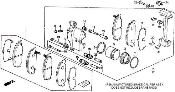 Комплект гальмівних накладок, дискове гальмо 45022SH1505 HONDA