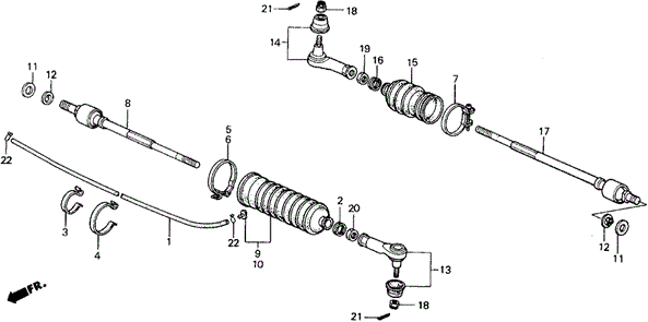 Наконечник, поперечна кермова тяга 53540SF1004 HONDA