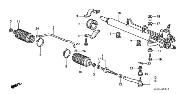 Наконечник, поперечна кермова тяга 53560S30N21 HONDA