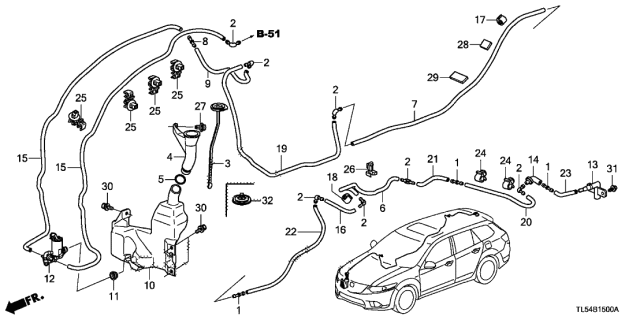 Насос подачі води для миття, система склоочисників 76846TF0013 HONDA