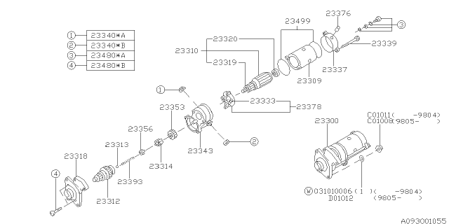 Стартер 23300AA41A SUBARU