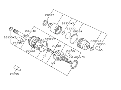 Комплект шарнірів, приводний вал 28094AC050 SUBARU