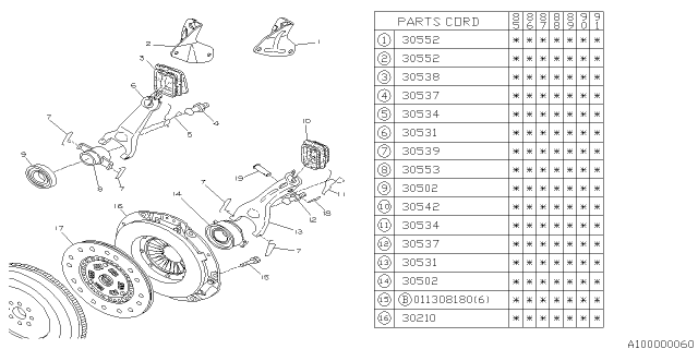 Підшипник вимкнення зчеплення 30502AA002 SUBARU