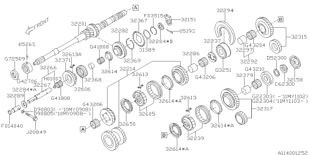 Втулка підшипника коробки швiдкiстей 32297AA040 SUBARU