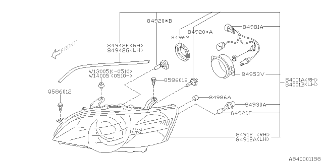 Лампа розжарювання 84920AE000 SUBARU