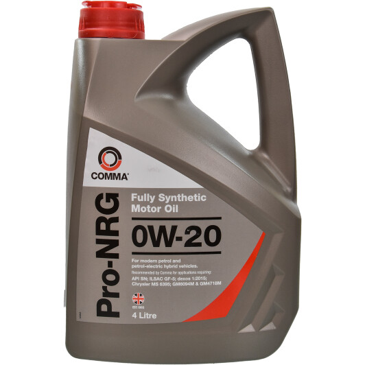 Моторна олива comma pro-nrg, 0w-20, 4л NRG4L COMMA