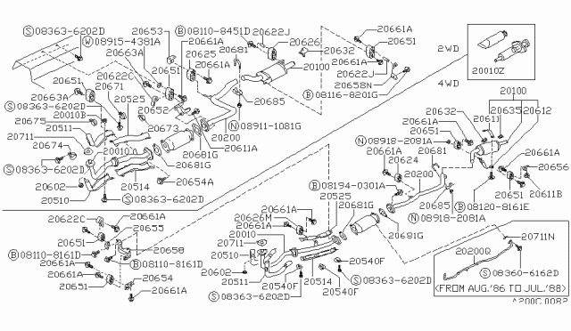 Кронштейн, система відведення вг 2065070A15 NISSAN