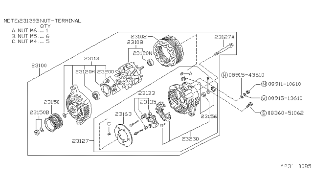 Захисний ковпачок, генератор 2311877A00 NISSAN