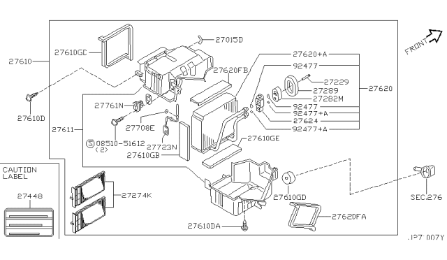 Фільтр, повітря у салоні 2727531U25 NISSAN