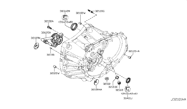 Пробка, оливний піддон 3210300QAA NISSAN