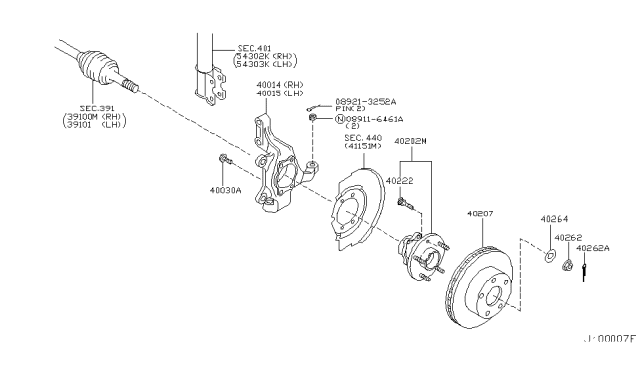 Комплект колісних підшипників 40202CG010 NISSAN