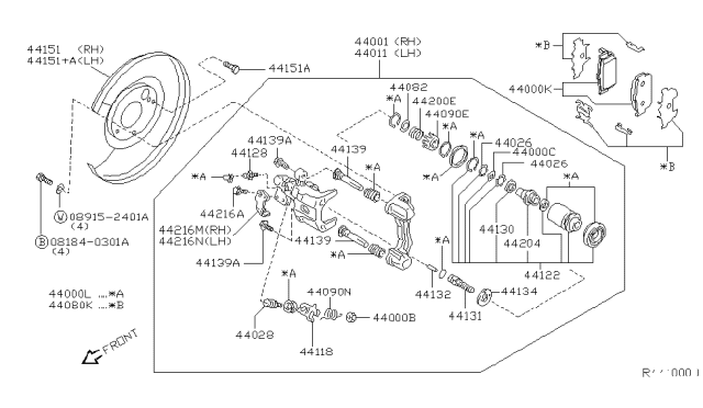Комплект гальмівних накладок, дискове гальмо 440606Z325 NISSAN