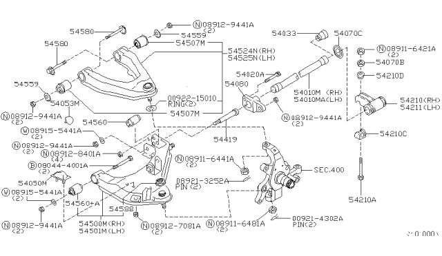 Нижній/верхній кульовий шарнір 545008Z400 NISSAN