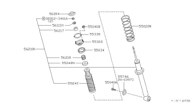 Амортизатор 5621070F85 NISSAN