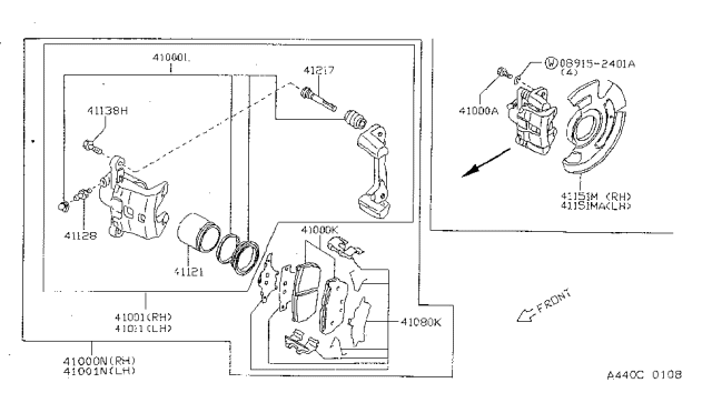 Комплект гальмівних накладок, дискове гальмо D106M25Y90 NISSAN