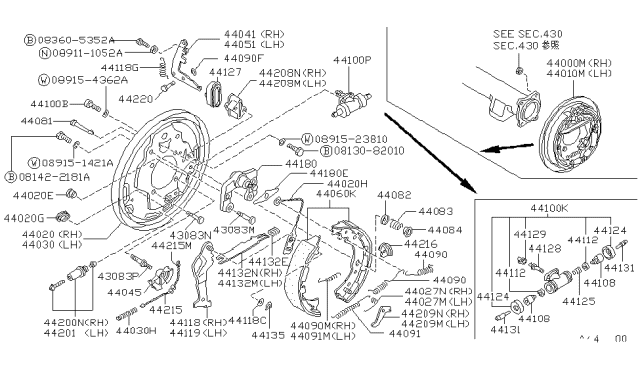 Ремонтний комплект, гальмівний циліндр D410005N90 NISSAN