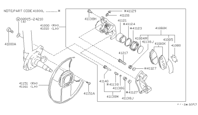 Комплект гальмівних накладок, дискове гальмо DA060P7225 NISSAN