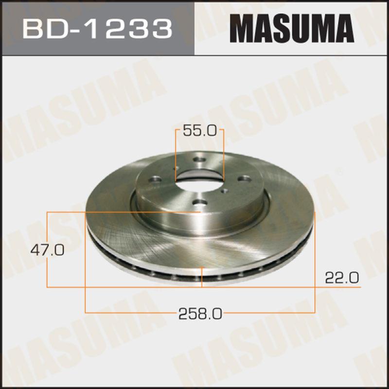 Диск тормозной masuma front yaris/ ksp130 nlp130 nsp130  [уп.2] BD1233 MASUMA