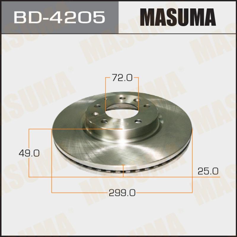 Диск гальмівний передній кратно 2 mazda 6 07-12 bd-4205 masuma BD4205 MASUMA