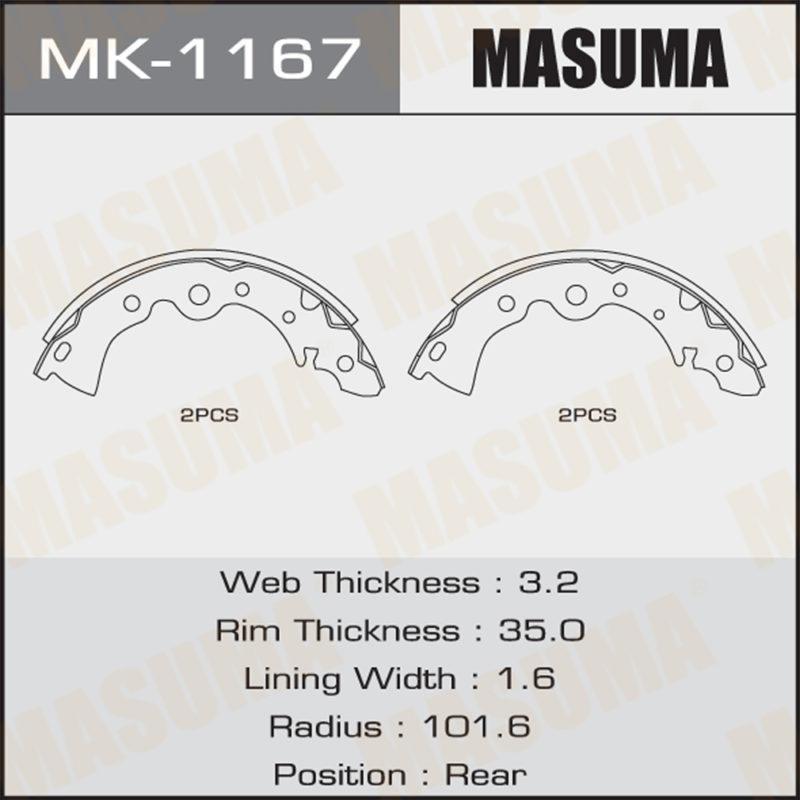 Комплект гальмівних колодок MK1167 MASUMA