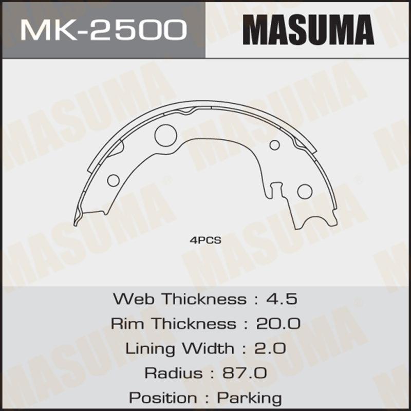 Гальмівні колодки гальма стоянки  masuma MK2500 MASUMA