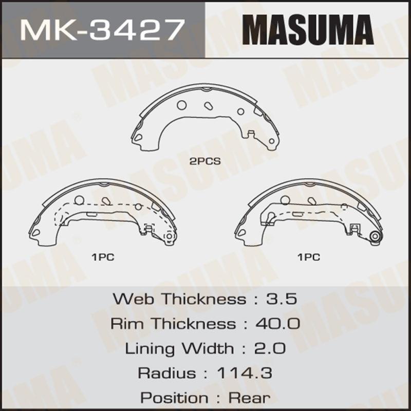 Комплект гальмівних колодок MK3427 MASUMA