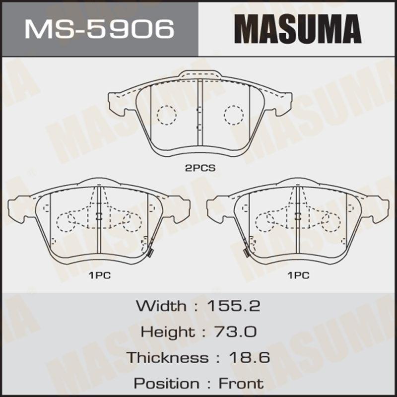 Гальмівні колодки передн. mazda 6 23 02- MS5906 MASUMA
