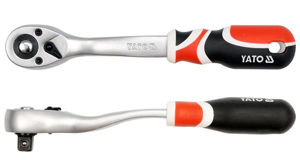 Тріскачка yato : квадрат 1/2 l= 255 мм 72t вигнута ручка [6/24] YT0732 YATO