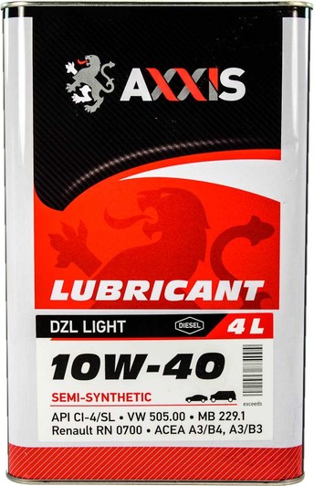 Олива моторн. axxis 10w-40 dzl light каністра 4л AX2039 AXXIS