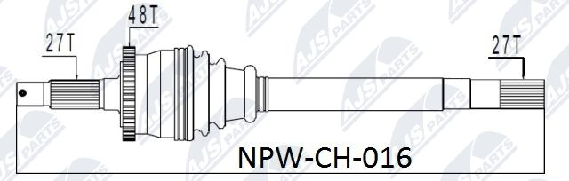 Półoś napędowa jeep grand cherokee 99-04 /without vari-lock /prawa / NPWCH016 NTY