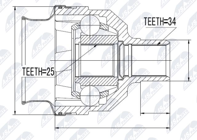 Przegub półosi opel astra h zafira b c 1.7cdti/1.8 03.04- /p/ NPWPL025 NTY